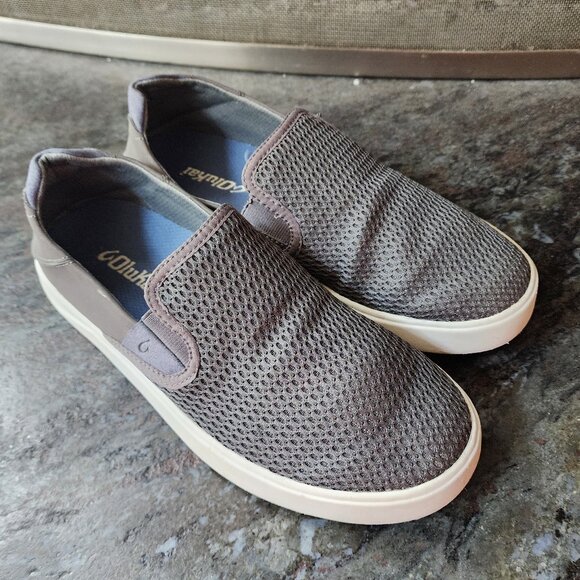 OluKai Gray Textile Slip-On Loafers Size 7 - Picture 10 of 13